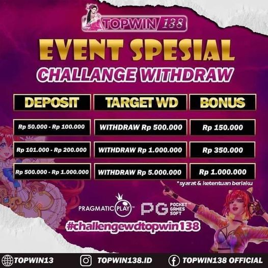 Topwin138_id's tweet photo. main game dapet bonus wd cuma ada di topwin138 gas langsung 

#Topwin138 #slotonline https://t.co/ZxPUuWnYoX