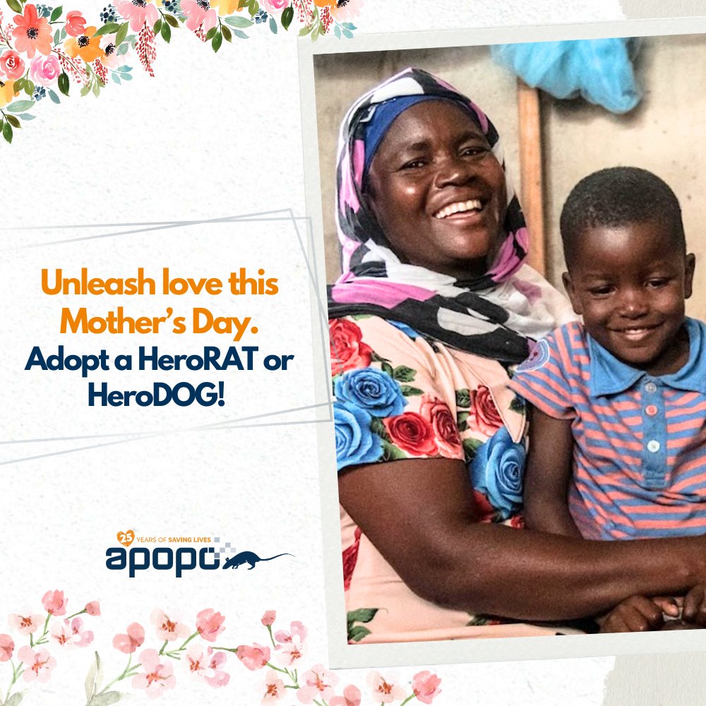 Tomorrow is Mother's Day. If you're looking for a last-minute gift, get something that packs a punch and will save lives too. ❤️ The gift that keeps on giving: bit.ly/4btWLcg #CelebrateMom #AdoptAHero #Community #Nonprofit #Hope #APOPO