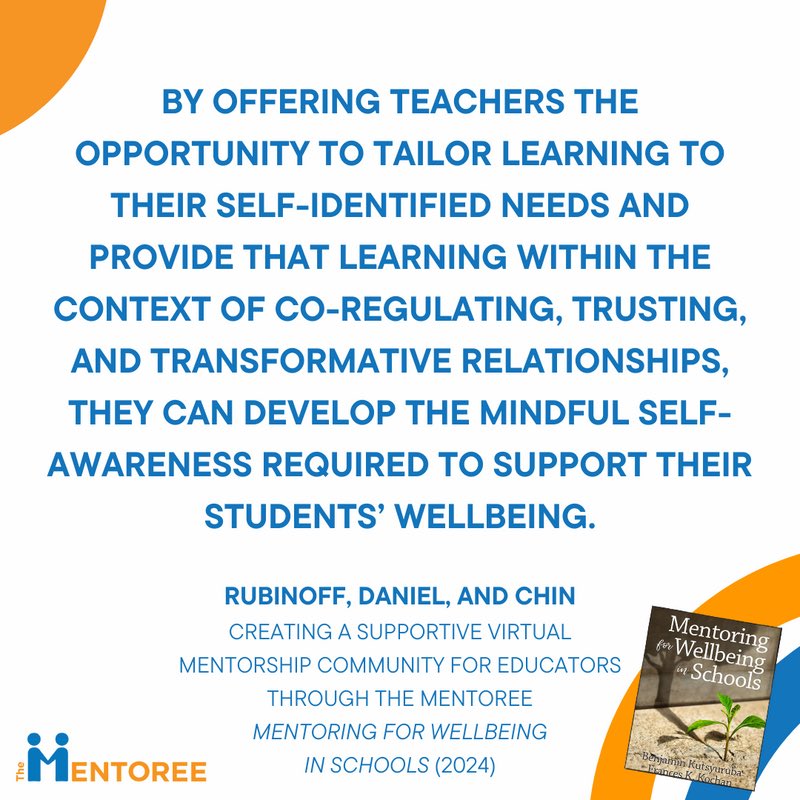 There’s a connection between a teacher’s well being and their ability to support the well being of students. Mentorship is a powerful tool to help teachers coregulate and address their needs. We must put on our oxygen masks first before helping others. #mentorship #regulation