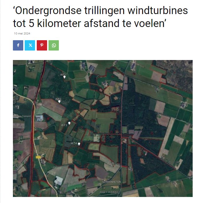 'Ondergrondse trillingen windturbines tot 5 kilometer afstand te voelen'

Ziek worden door #windmolens in je buurt. Steeds meer mensen krijgen ermee te maken. En ipv de bouw van deze ondingen stop te zetten, willen #D66 #GL en #PvdA er nog meer plaatsen. 

#knettergek