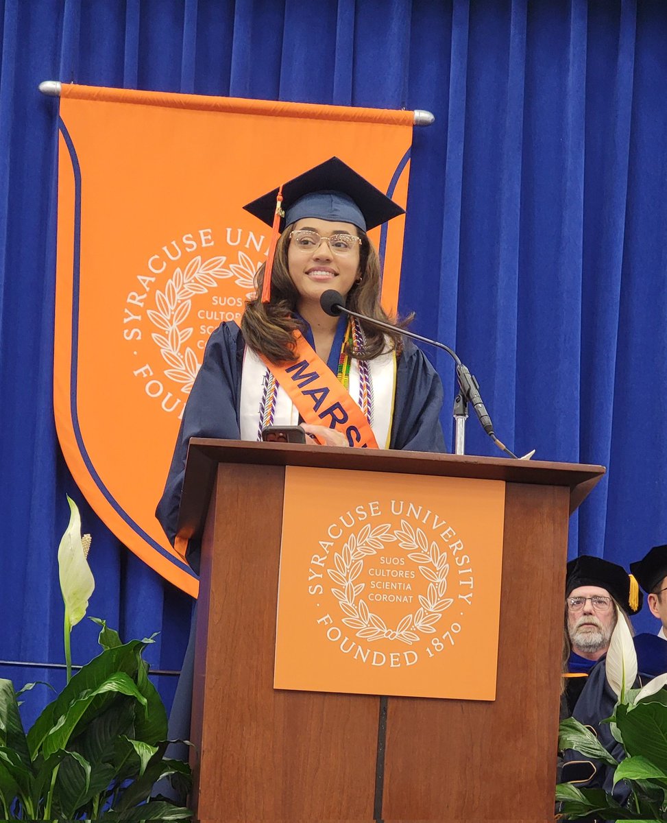 Take a moment to know who you are and how far you have come.' - Biomedical Engineering Student Mia-Marie Fields '24 
#SUGrad24 #SyracuseU