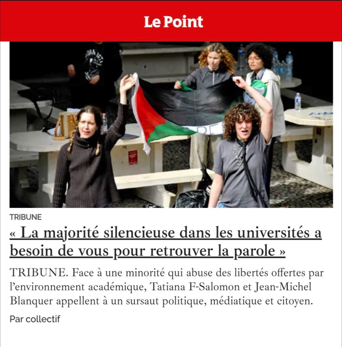 Notre «jeunesse ne doit pas être maintenue dans un silence forcé, au risque de mettre en danger l'ensemble de la République. L'heure est venue d'un sursaut de la majorité silencieuse! L'heure est venue de la riposte républicaine!» #SciencesPoParis #Sorbonne