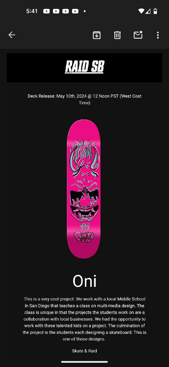 It’s pretty incredible to see your students learning impacting and influencing your local community! A new skateboard deck drop from <a href="/raidsb/">ks0125</a> designed by a student at HTM! #CommunityCollab #MentalHealthAwarenessMonth #💙💛 <a href="/Dianalamaestra/">Diana Cornejo-Sanchez, Ed.D</a> <a href="/hthgse/">HTH GSE</a> <a href="/hightechhigh/">High Tech High</a>