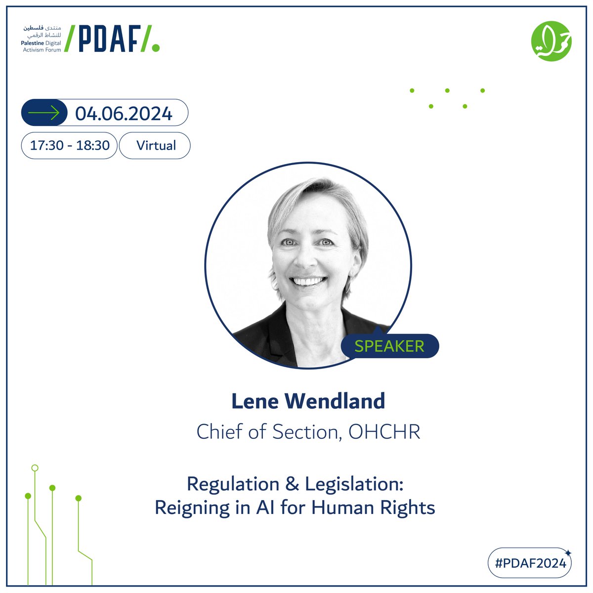 📢Join Lene Wendland, one of the speakers in the session: “Regulation & Legislation: Reigning in AI for Human Rights” Reserve your seat now: pdaf.net #PDAF2024