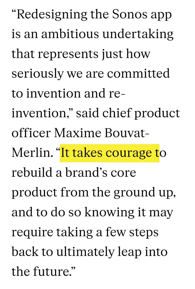 Sonos releases a broken app that strips away core functionality and then pats itself on the back for its 'courage?' 🤔

theverge.com/2024/5/9/24152…