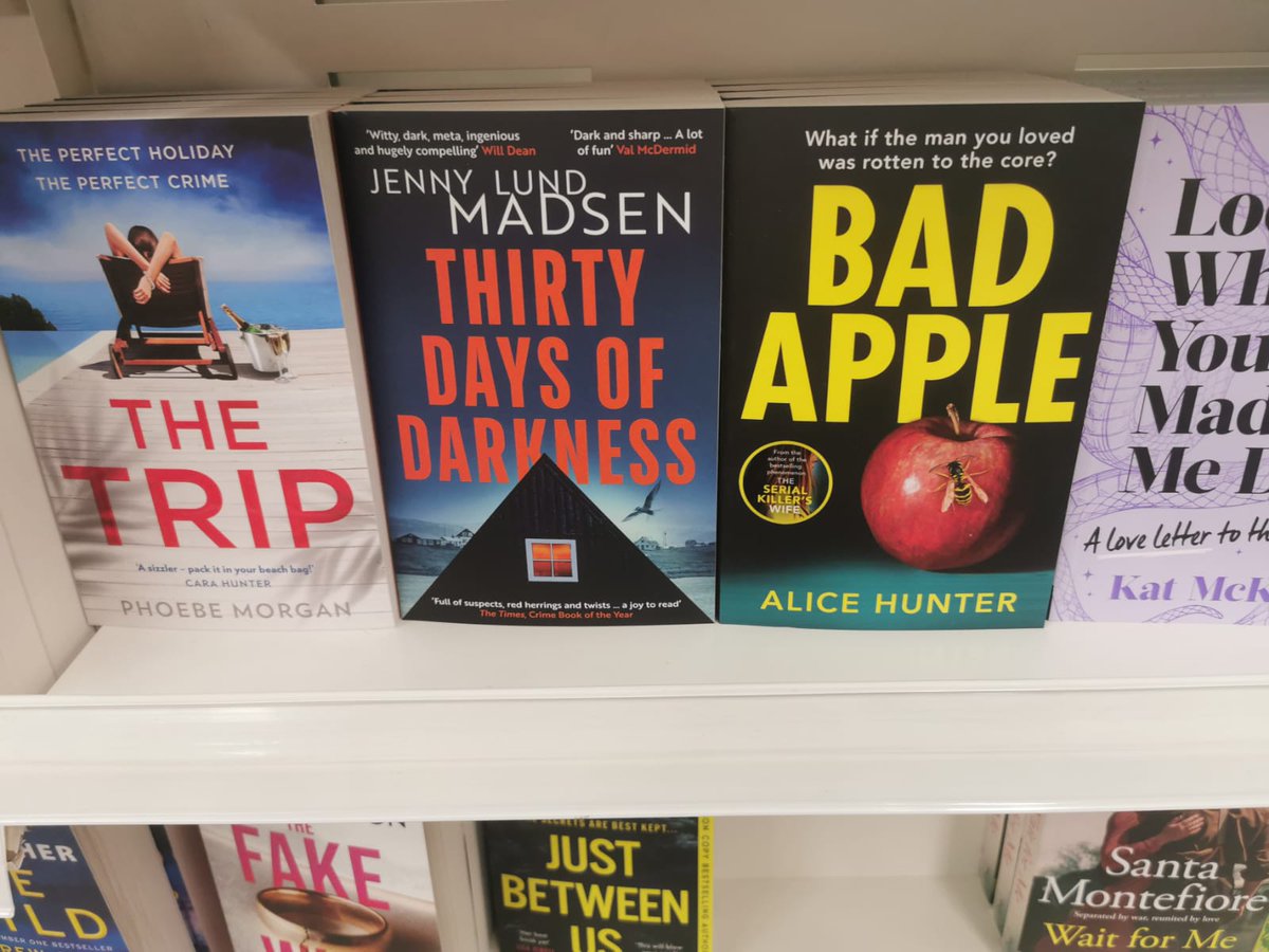 VERY happy to see @jennylundmadsen's chilling, darkly funny #debut thriller #ThirtyDaysOfDarkness t @meganeturney in @sainsburys South London today … and in exceptional company 👀 @alicemjslater @Phoebe_A_Morgan