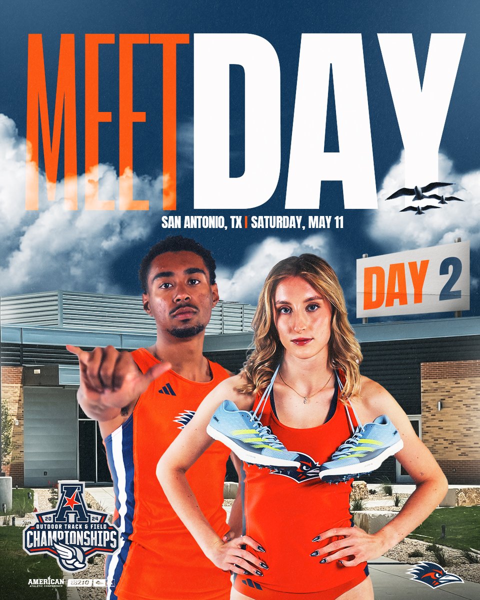 Big Day out at Park West, Roadrunners! 🗓️ Saturday, May 11 🆚 @American_Conf Outdoor Championships 🏟️ Park West Athletics Complex 📍 San Antonio, Texas 📰 bit.ly/4bcCicd 📺 es.pn/3JYdyZn 📈 bit.ly/3UszFM8 #BirdsUp 🤙 | #LetsGo210