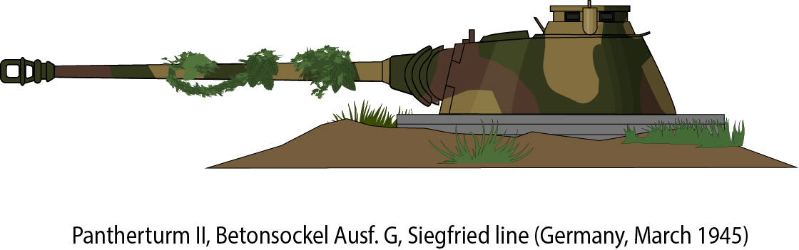 SimpleHistoryYT's tweet image. Pantherturm II, Betonsockel, Siegfried line (Germany, March 1945)