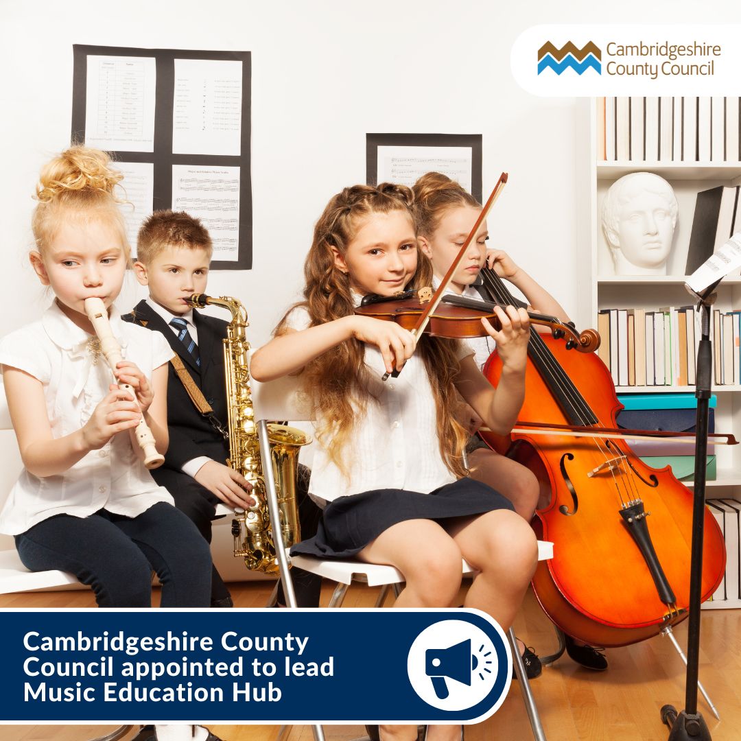 We've been appointed by the Arts Council of England to lead the Cambridgeshire and Peterborough Music Education Hub. Working with @PeterboroughCC we'll help provide access to high-quality music education for all children and young people. Read more: ow.ly/ZQnP50RC0mb