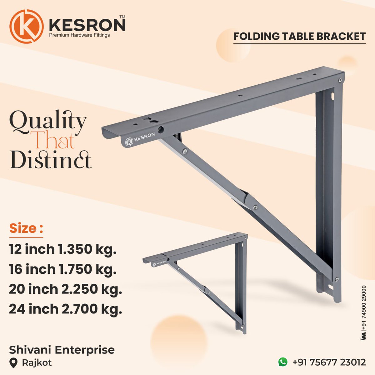 ibais_hardware's tweet image. SHIVANI ENTERPRISE (RAJKOT)

For enquiry via WhatsApp click:
ibais.biz/7567723012

Mr. Dhaval Patel:- +91 75677 23012
Mr. Jenish Patel :- +91 74050 34092
#FoldingTableBracket #TableBracket #HardwareProduct #HardwareFitting #FurnitureHardware #FurnitureFitting
.
@ibais_hardware