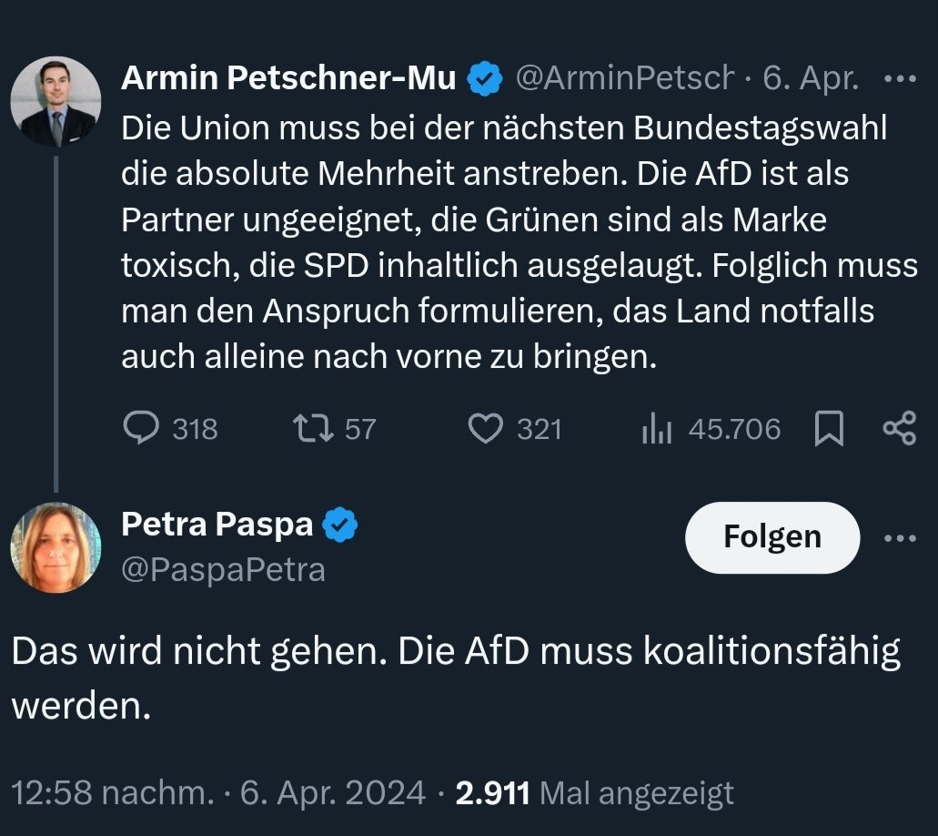 Die @CDU unter sich.

Alle demokratischen Parteien als Koalitionspartner ausschließen und sich dann die #AfD schön reden.

Was sich so alles 'liberal' nennt.🤷‍♂️
/PM