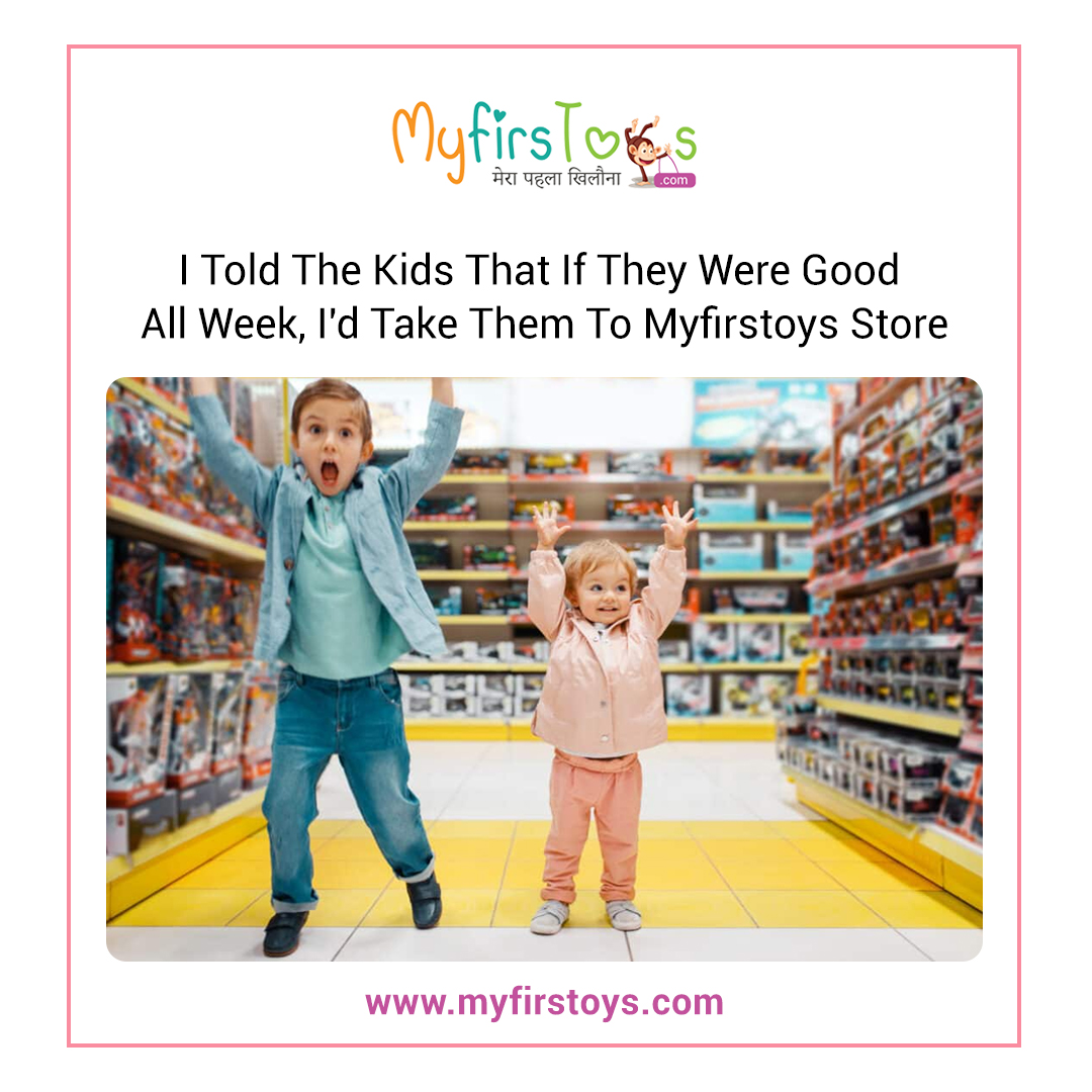 Just promised the kids a trip to MyFirstToys if they behave all week! 📷 Can't wait to see their excitement!
Follow us:- myfirstoys.com
  #toyshop #Equality #LetThemPlay #parentingadventures #childhoodmemories #PlaytimeDeals #KidsJoy #ToySale #discounts #funeveryday