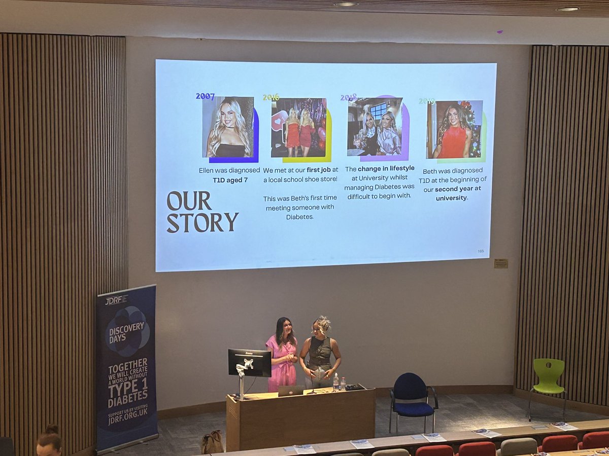Next up The Diabetic Duo - Beth & Ellen sharing their story @JDRFUK #Derry #DiscoveryDay #T1D #inspiration #GBDoc #NIDoc “Everybody needs education [to understand #Type1Diabetes]”