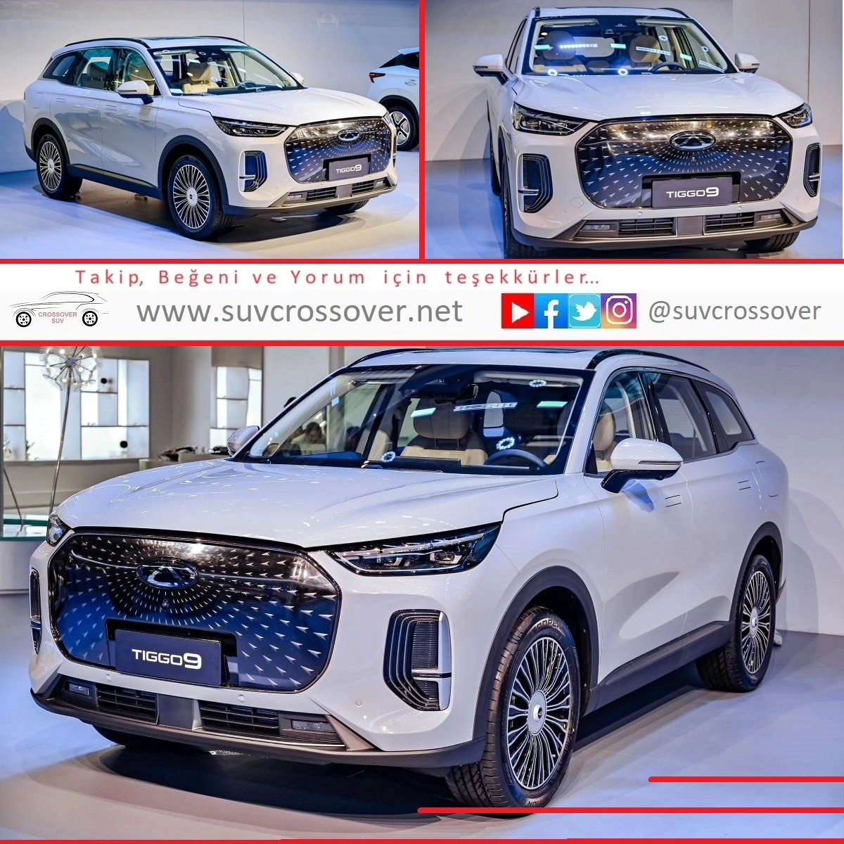 CHERY TIGGO 9 PHEV ailenin yeni yüzü olarak yollara çıkacak.

￼suvcrossover.net
#SUVcrossover, #cars, #carinstagram, #instacar, #carsofinstagram, #osmanyavuz, #osmandannameler, #caroffamily, #carpics, #carpictures, #dreamcar, #electricvehicle, #electriccars,