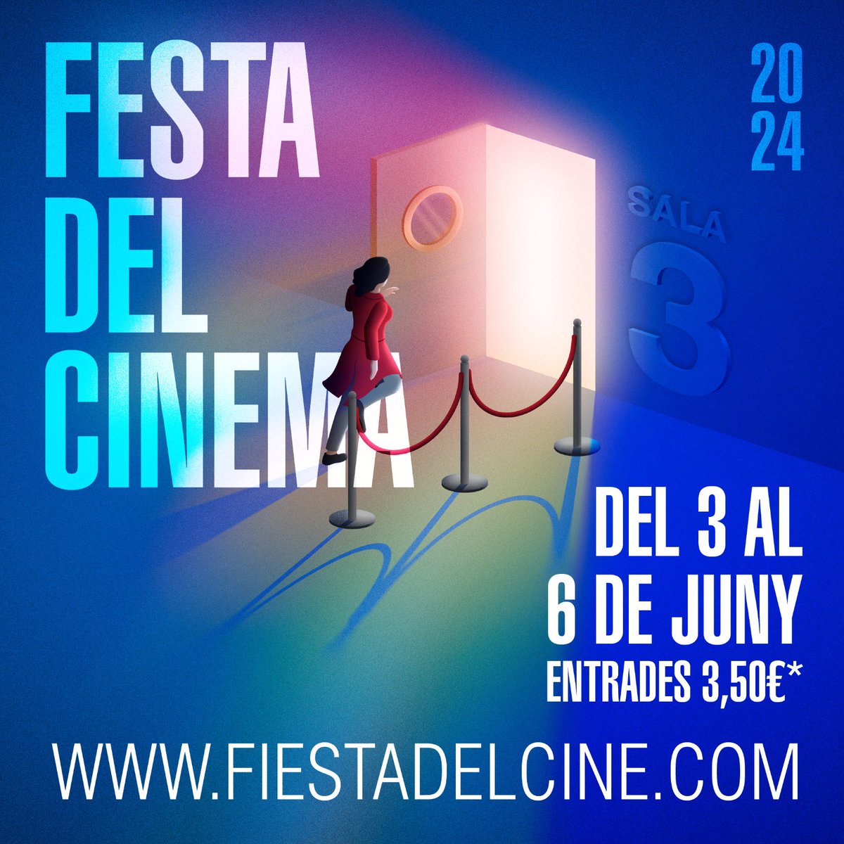 Torna la #FiestaDelCine! 🥳 📅 Els dies 3, 4, 5 i 6 de juny, vine i gaudeix de la nostra supercartellera per només 3,50€ (dimarts sènior a 2€ per a +65 anys) ➡️ I apunta que les entrades es posaran a la venda a partir del 29 de maig