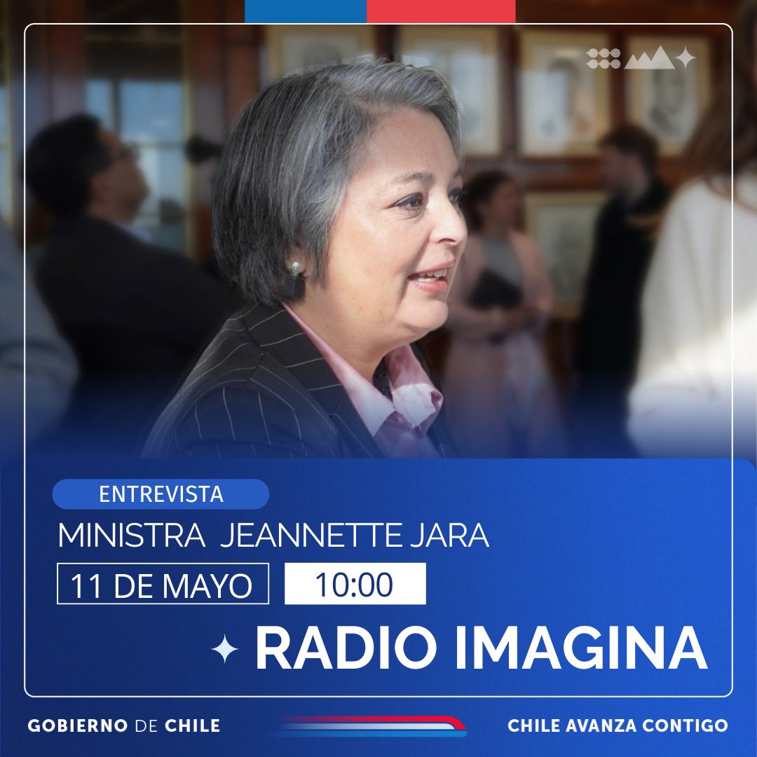 📻Hoy a las 10:00 horas la ministra @jeannette_jara aborda, en entrevista con Radio Imagina, la agenda laboral y previsional del Gobierno. Sigue la entrevista en envivo.radioimagina.cl 👈🏼