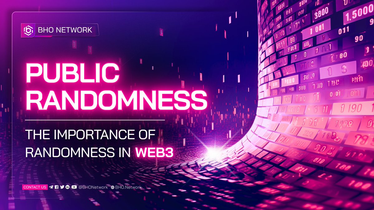 PUBLIC RANDOMNESS - THE IMPORTANCE OF RANDOMNESS IN WEB3 🔥

Public randomness is an important element of many security protocols. Let's explore its significance in #Web3 through today's article with @bhonetwork.

📲 See full article at: bho.network/public-randomn…

$BHO @3S_Wallet