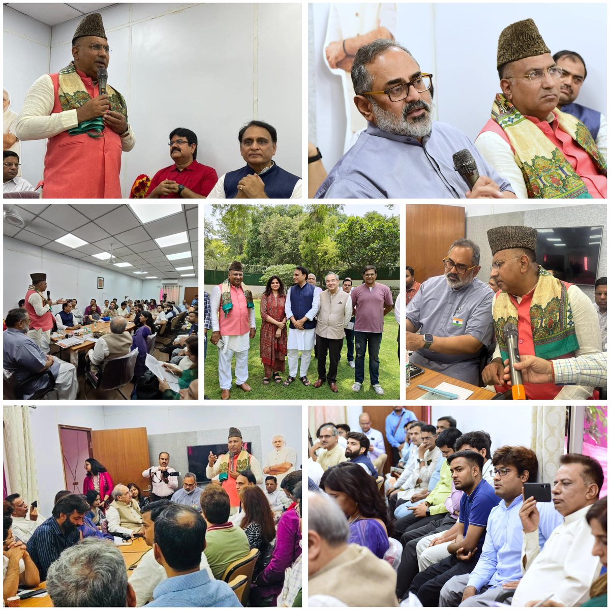 Addressed a panel discussion on 'BJP's Manifesto & LokSabha Election 2024' organized by Centre for Study of Democracy & Culture in New Delhi. Sh @Rajeev_GoI Union Minister, Prof @RakeshSinha01 MP RajyaSabha, @ProfTariqManso1, VicePresident BJP, MLCUP, Former VC AMU were present