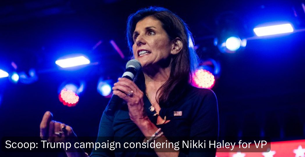 BREAKING: Nikki Haley is under consideration to be…😆 Trum…😆😭 Hold on!😂☝🏻 Trump’s VP!!!🤣🤣🤣🤣🤣🤣🤣🤣🤣🤣🤣🤣🤣🤣🤣🤣🤣🤣🤣🤣🤣🤣🤣🤣🤣🤣🤣🤣🤣🤣🤣 Not a chance in HELL!!!😂🖕🏻