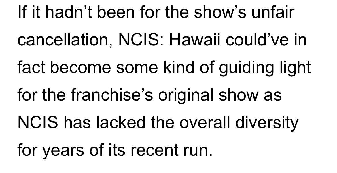 Another great article! #SaveNCISHawaii #DoBetterCBS