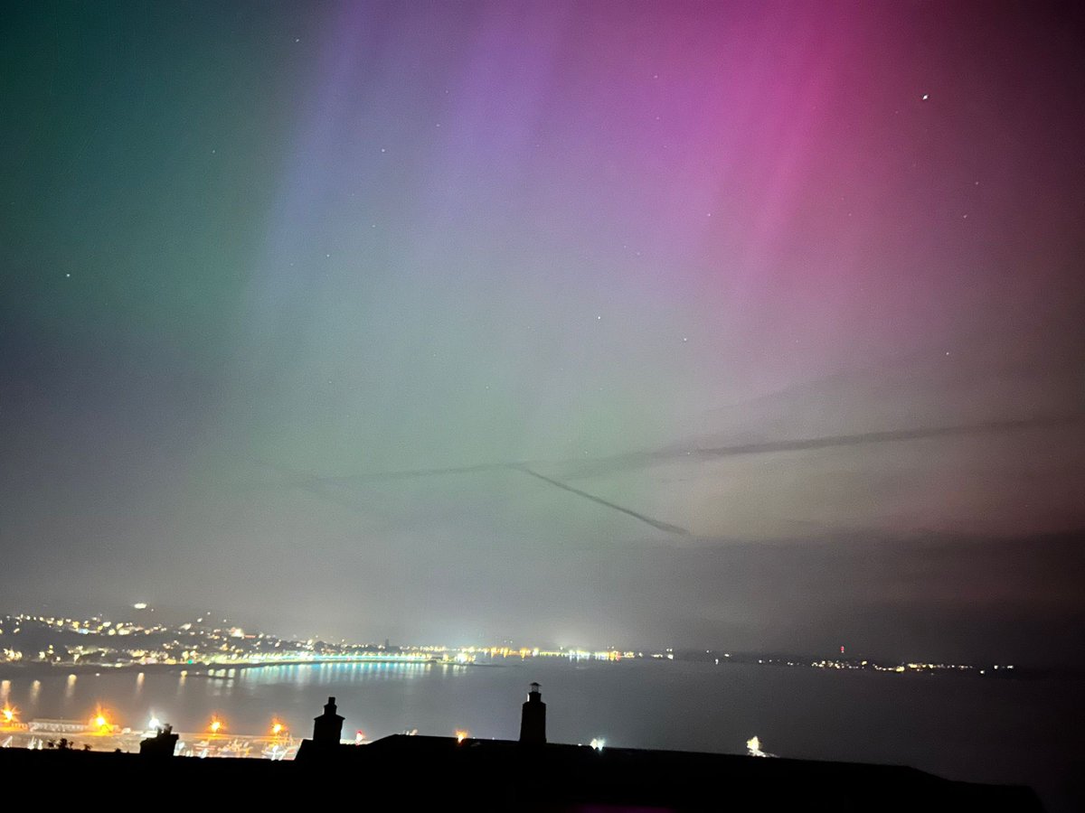 A first for me! Aurora over the bay, Penzance.