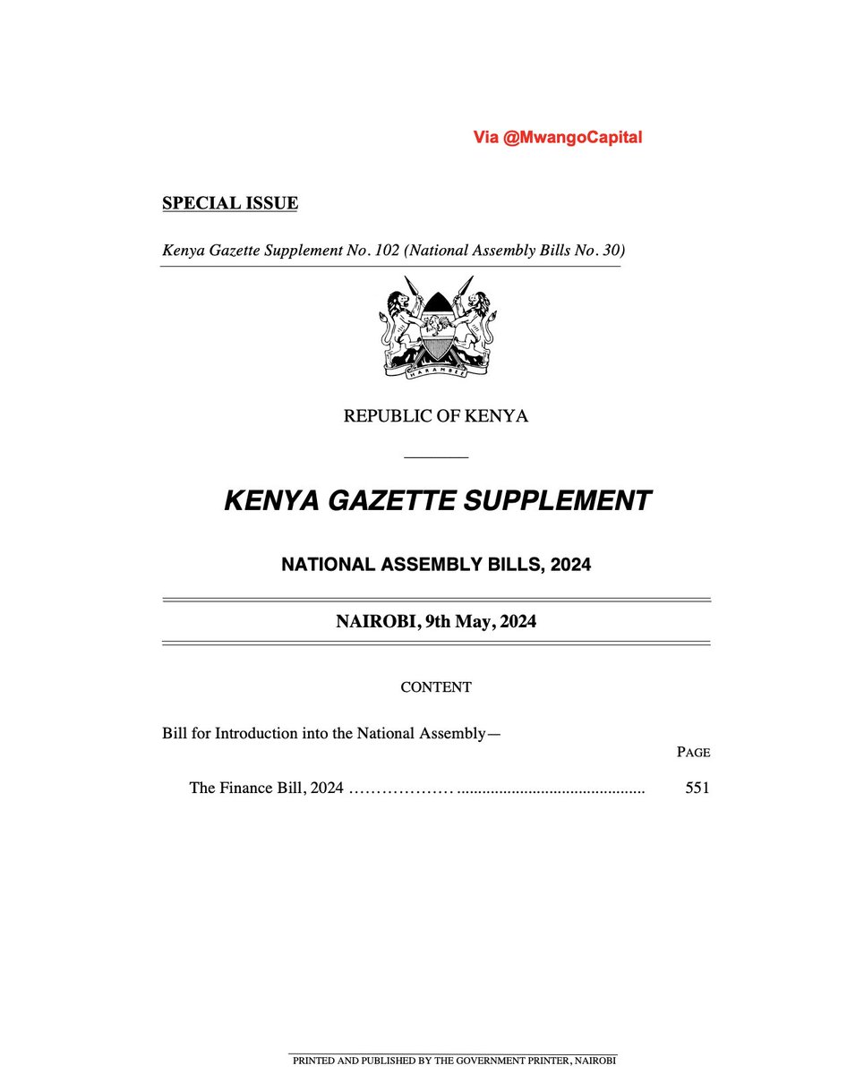 2️⃣ 0️⃣ : Stay tuned for more updates next week and as the bill progresses through parliament, Any corrections and notes are welcome. Here is a link to the full Bill for you to read: mwangocapital.files.wordpress.com/2024/05/financ…