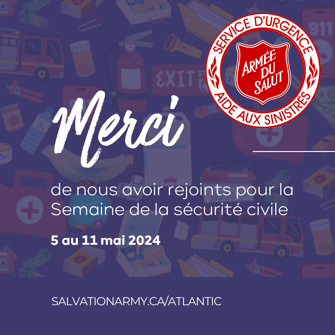En cas de catastrophe, notre équipe des services d'urgence et aide aux sinistrés (EDS)  intervient en fournissant nourriture, hydratation, soutien émotionnel et spirituel, gestion des dons, et services sociaux. #bénévolat  

Devenir bénévole : salvationarmy.ca/benevolat/?lan…