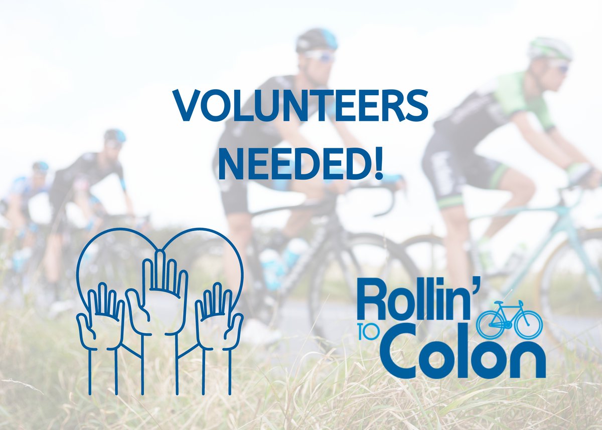 Volunteers Needed!

Sunday, June 9 is our 16th Annual Rollin' to Colon event and we can use your help! Check out our open registration to see what spots are available.

Volunteer Sign Up: volunteer.getmeregistered.com/events/open_op…

#rollin2colon #coloncancer #coloncancerawareness #getscreened #...