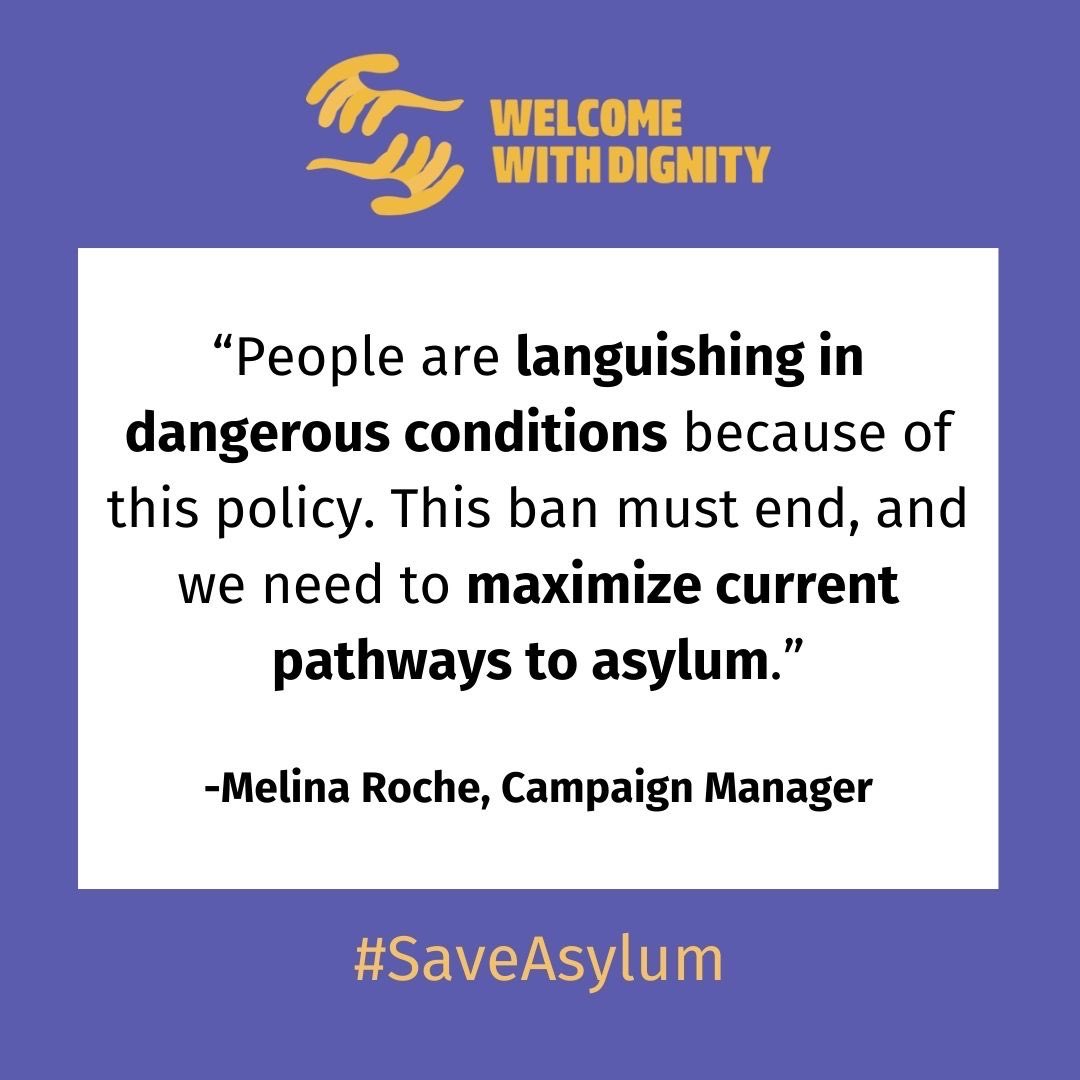 .@POTUS rightfully ended Title 42 a year ago, but then replaced it with one that puts people in danger. We call on the government to uphold people’s legal right to seek asylum. Read our statement with member orgs: welcomewithdignity.org/welcomewithdig… #SaveAsylum #WelcomeWithDignity