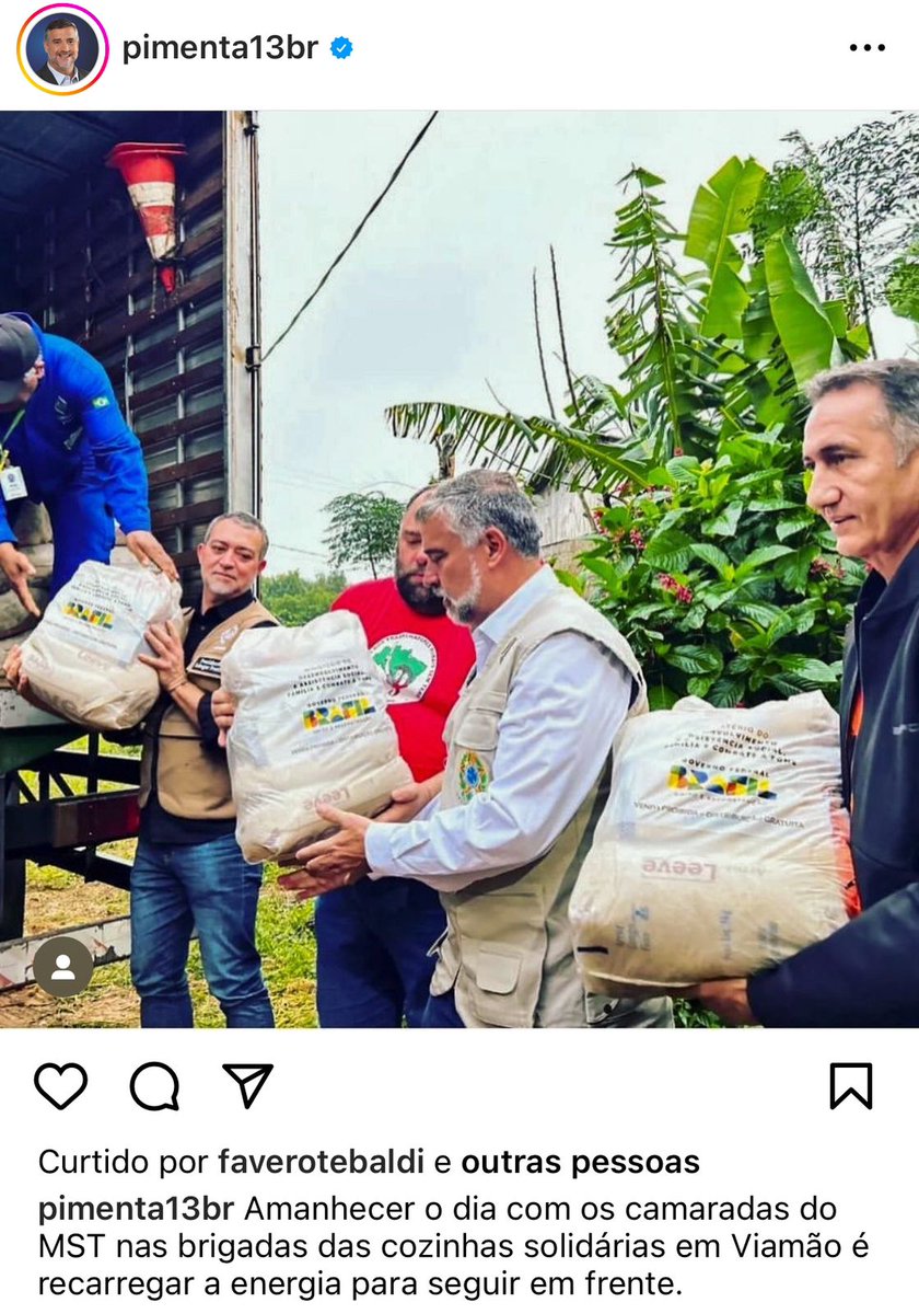 A camisa limpinha de quem não pegou num saco sequer. Vocês vão tentar montar a narrativa, como sempre. Mas o povo gaúcho nunca mais se esquecerá. Aproveite o tempo que te resta na política.