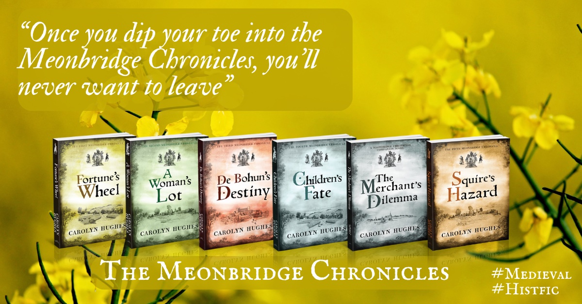 Conflict and betrayal, but also community and love – everyday life in the 14th century… THE MEONBRIDGE CHRONICLES #Medieval #Histfic #Kindle #KindleUnlimited #Paperback Find them all at: UK amzn.to/2UGOkXm US amzn.to/2IqeeZ3