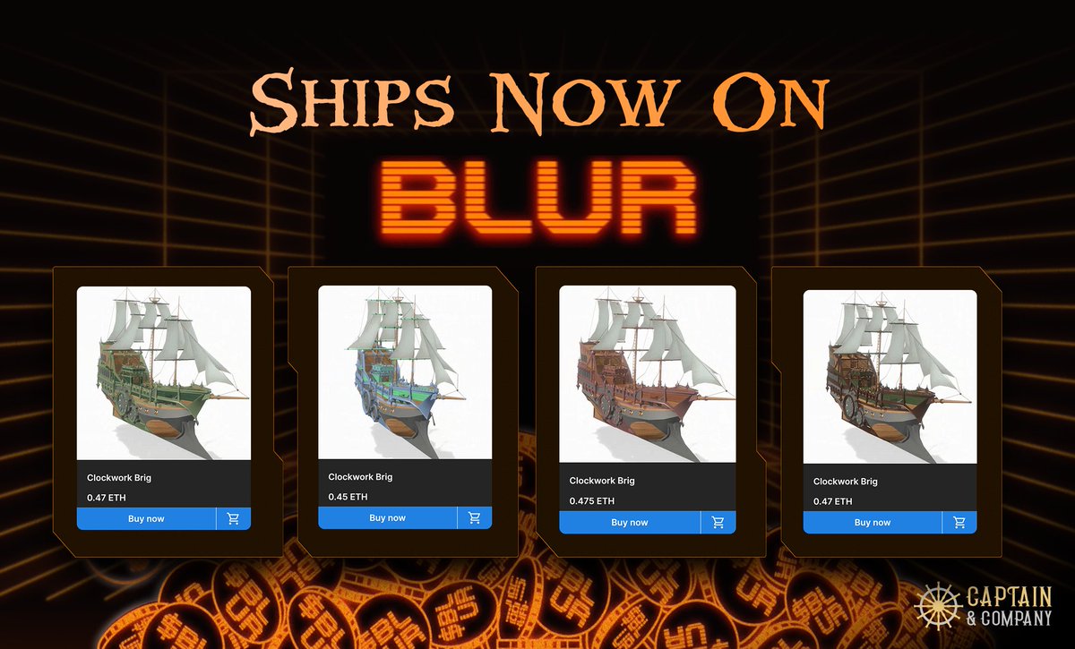 🏴‍☠️ Avast, me hearties! The pirates have docked! 🚢 Ships are now live on @blur_io! Dive in today! 👇 blur.io/blast/collecti…