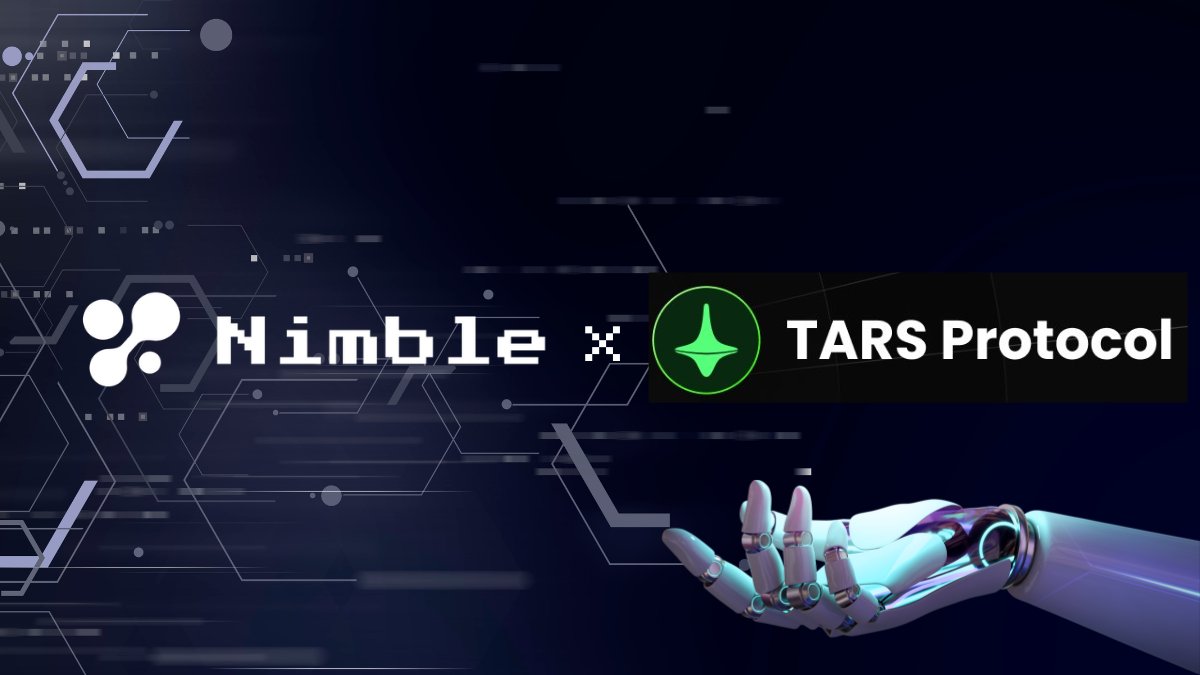 🎉Excited to announce Nimble's latest partnership with @tarsprotocol! Together, @Nimble_Network and TARS Protocol join forces to pave the way for seamless integration into Web3, accelerating Web3 adoption with AI-powered solutions, and leveraging advanced AI technologies.