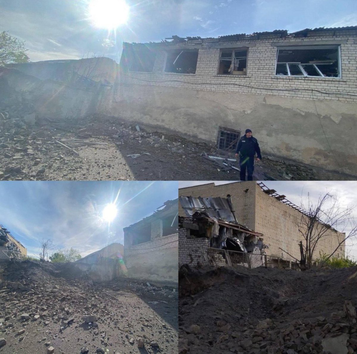 This is a school in Beryslav, Kherson region, where two guided bombs were dropped. In total, 51 educational institutions were destroyed and 296 damaged in Kherson region as a result of the full-scale 🇷🇺 invasion. #WarCrimes