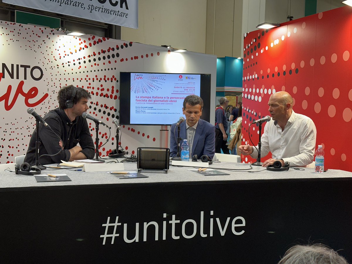 #UniToLive da #SalTo24 La stampa italiana e la persecuzione fascista dei giornalisti ebrei: un dialogo fra storici con Enrico Serventi Longhi e Mauro Forno Segui in diretta youtube.com/unitoyou