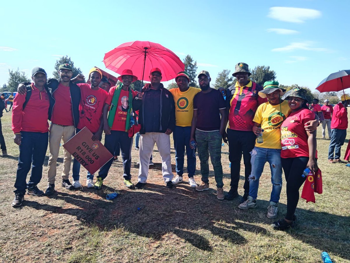 SACP Gauteng Provincial Secretary, Cde Jacob Mamabolo, attending the NUM March, he says there is a need to combat unemployment. Away with unemployment!#SACPGPRedBrigadesOnTheGround #LetsDoMoreTogether #VoteANC #COSATU #SACPatwork #YCLSAatwork