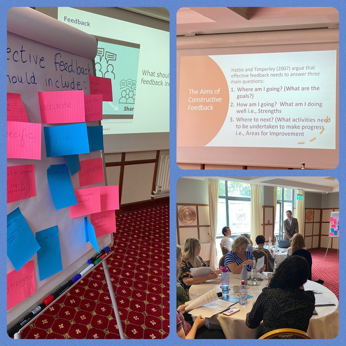 HiberniaCollege's tweet photo. From feedback to feedforward: our commitment to continuous improvement. Academic Tutors with faculty members, Dr John Mescal Programme Director, Breda Coleman and Dr Brian Cahill. First of a series of 3 regional events for Academic Tutors and Assessors on Assessment and Feedback. https://t.co/8ufBzFFK0U