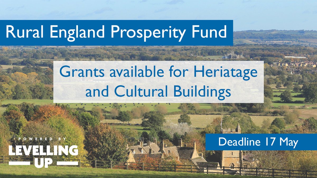 Applications are open for the Heritage and Cultural Buildings element of the Rural England Prosperity Fund (REPF) funding for 2024 to 2025! Applications close at 5pm on Friday 17 May 2024. More information👉 cotswold.gov.uk/business-and-l…