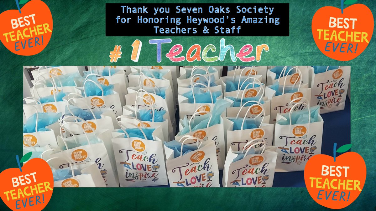 Heywood Teachers and Staff want to send a huge THANK YOU to Seven Oaks Society for the wonderful gifts for Teacher Appreciation Week. #Heywood #Wildcats #TeachersAreAwesome #EducatorsRock ✨✨✨✨