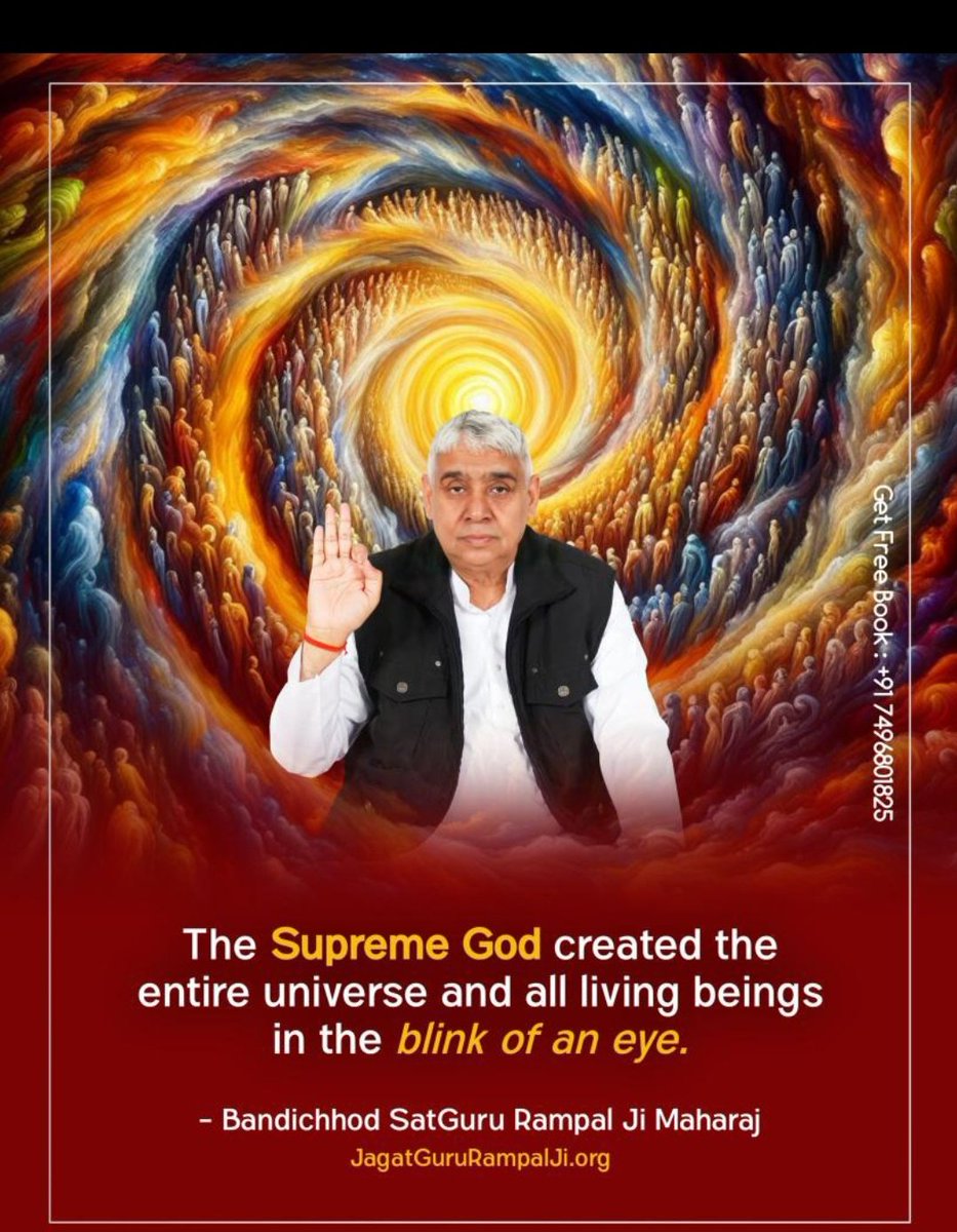 #GodNightSaturday 
The Supreme God created the entire universe and all living beings in the blink of an eye.
~ Bandichhod SatGuru Rampal Ji Maharaj❣️🙏❣️