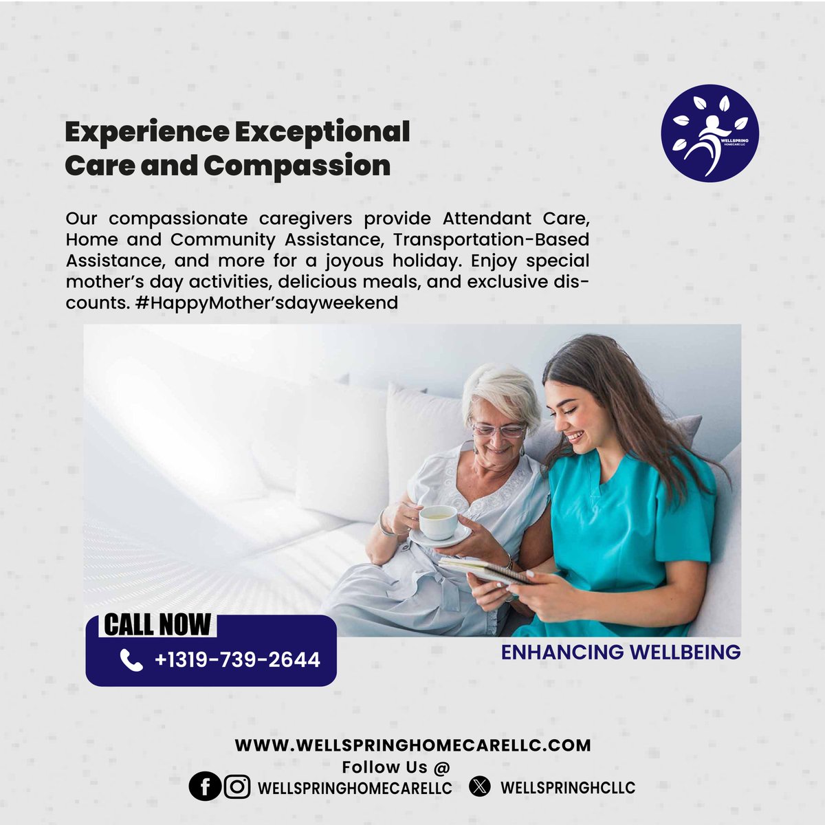 Wellspring Homecare LLC provides compassionate and personalized home care services tailored to meet your loved one's unique needs, ensuring comfort and peace of mind for your family. #WellspringHomecare #HomeCareServices #CompassionateCare #PersonalizedSupport #ElderlyCare