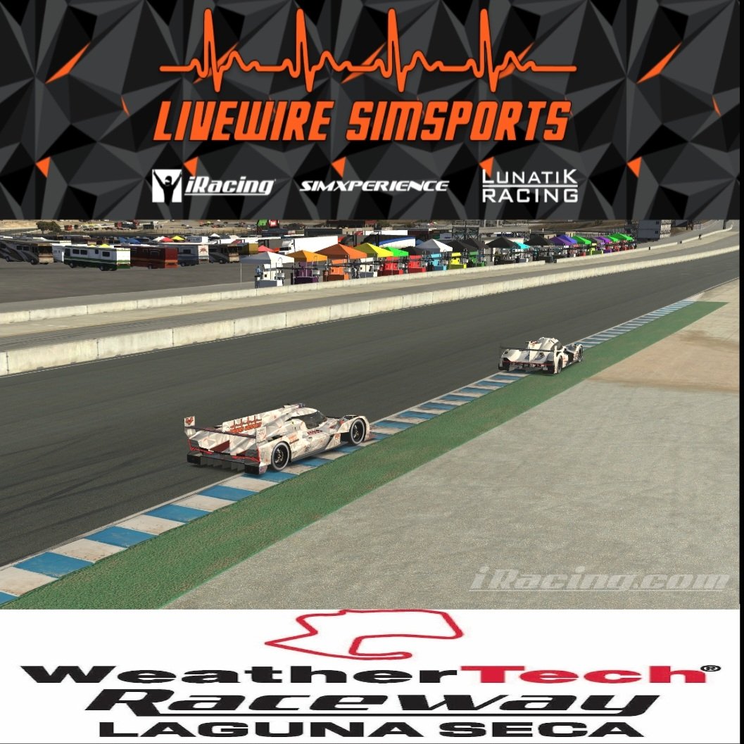 Coulibaly takes P6 at Laguna Seca in last night's IMSA ENDURANCE RACE for LiveWire SimSports!!!
<a href="/iRacing/">iRacing</a>