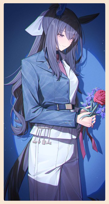 「holding flower standing」 illustration images(Latest)