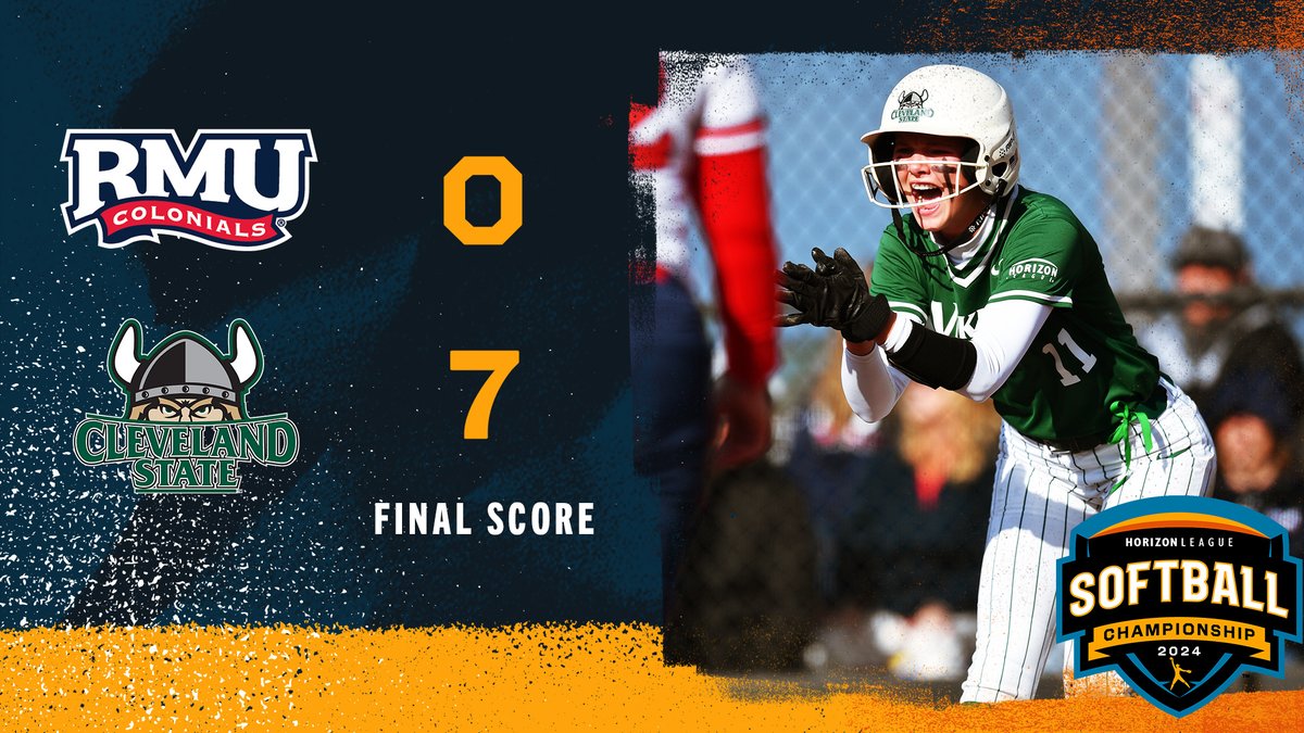 Final Score in #HLSB Game Eight

<a href="/CSU_Softball/">Cleveland State Softball</a> 7, <a href="/RMUSoftball/">RMU Softball</a> 0.

The Vikings advance to Sunday's championship while the Colonials will take on Northern Kentucky this afternoon.

#OurHorizon 🌇