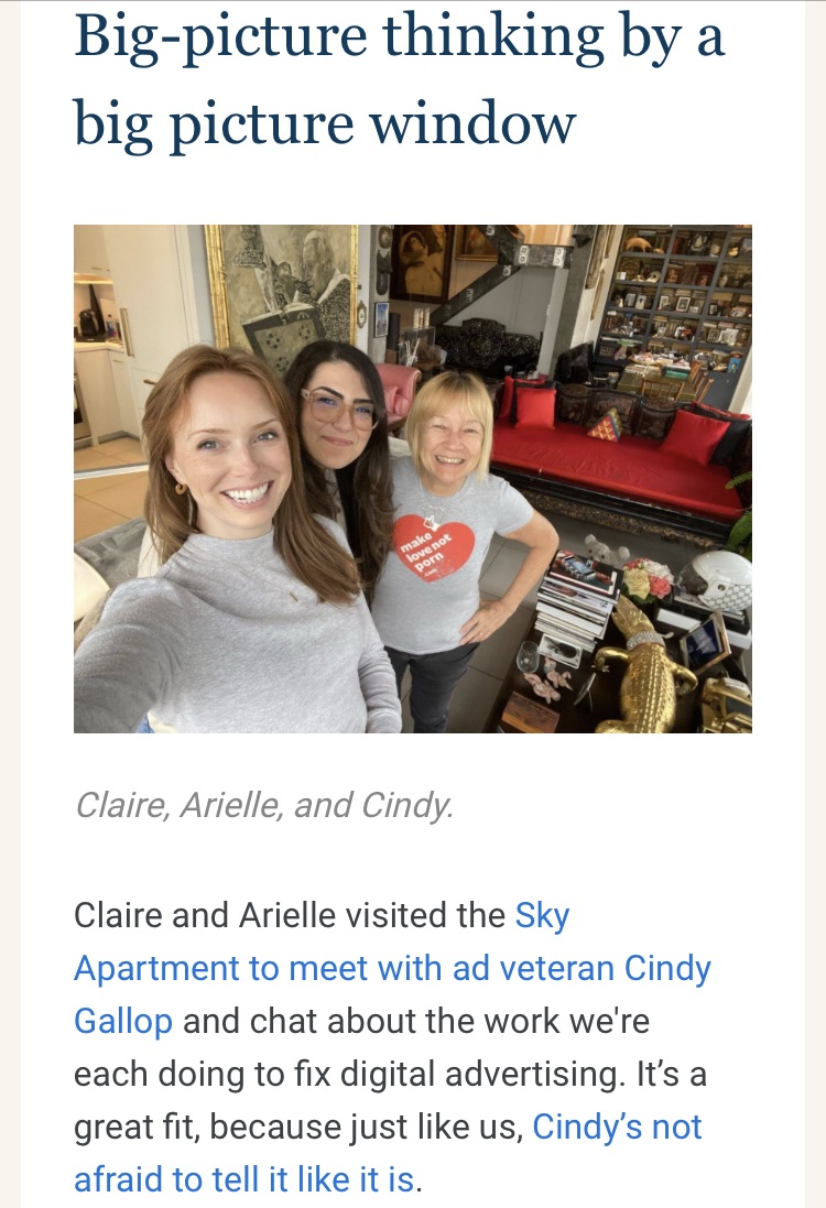 Honored to be featured in this week's @CheckMyAdsHQ Institute email newsletter from @catthekin @nandoodles @ArielleSGarcia Sign up here to stay posted on the female-lens digital ad revolution: checkmyads.org