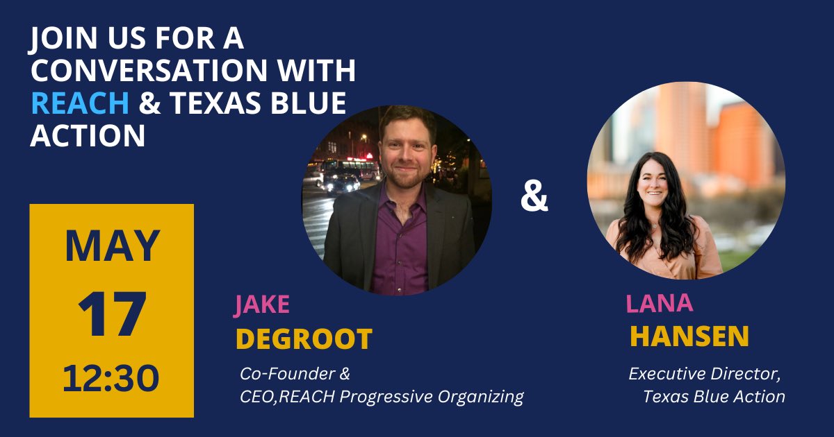 Do you want to know the history of REACH? Want to understand the relationship between @TXblueaction and @reach_vote and how this tool has helped us build the largest relational program in Texas! Join us next Friday! mobilize.us/blueactiondems…