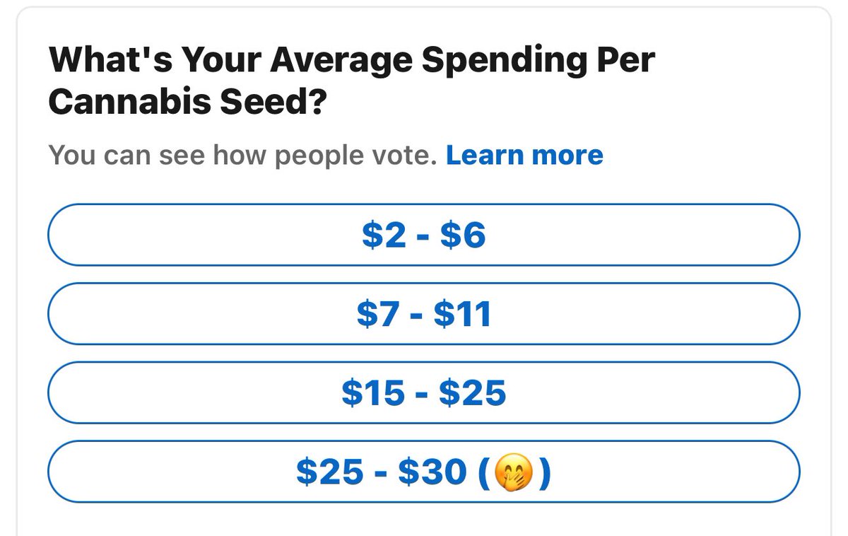 What’s the range that best represents your cost per seed, including fems, auto, regs, or triploid!? #seeds #seedbank #weed #homegrowers