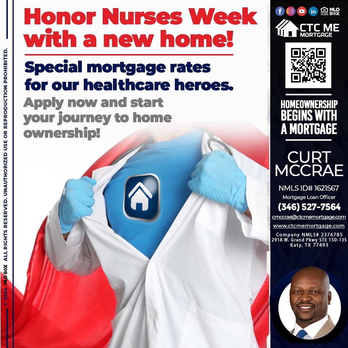 Special offer for our healthcare heroes! Exclusive mortgage rates are just for you. Contact us today to learn more🏡 ☎️ 
Click here: buff.ly/3WvoODM 
#specialoffer for #healthcareheroes! Explore our #exclusivemortgagerates. #contactustoday to know about #mortgageoffers
