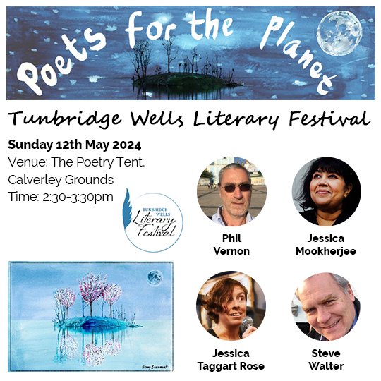 Slight change of line up for tomorrow at #TunbridgeWells #litfest and we're delighted to have @philvernon2 joining @jessmkrjy @jessicatroses and @SteveWalter12 for poetry and discussion in the poetry tent at 2.30pm. It's promising to be a glorious day! 🌞 Tickets: @theamelia_tw