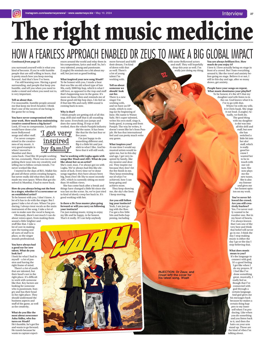 My cover interview with ace music producer @drzeusworld speaking about his incredible and inspiring hit-making journey. #DrZeus ONLINE LINK: easterneye.biz/dr-zeus-woah-i…